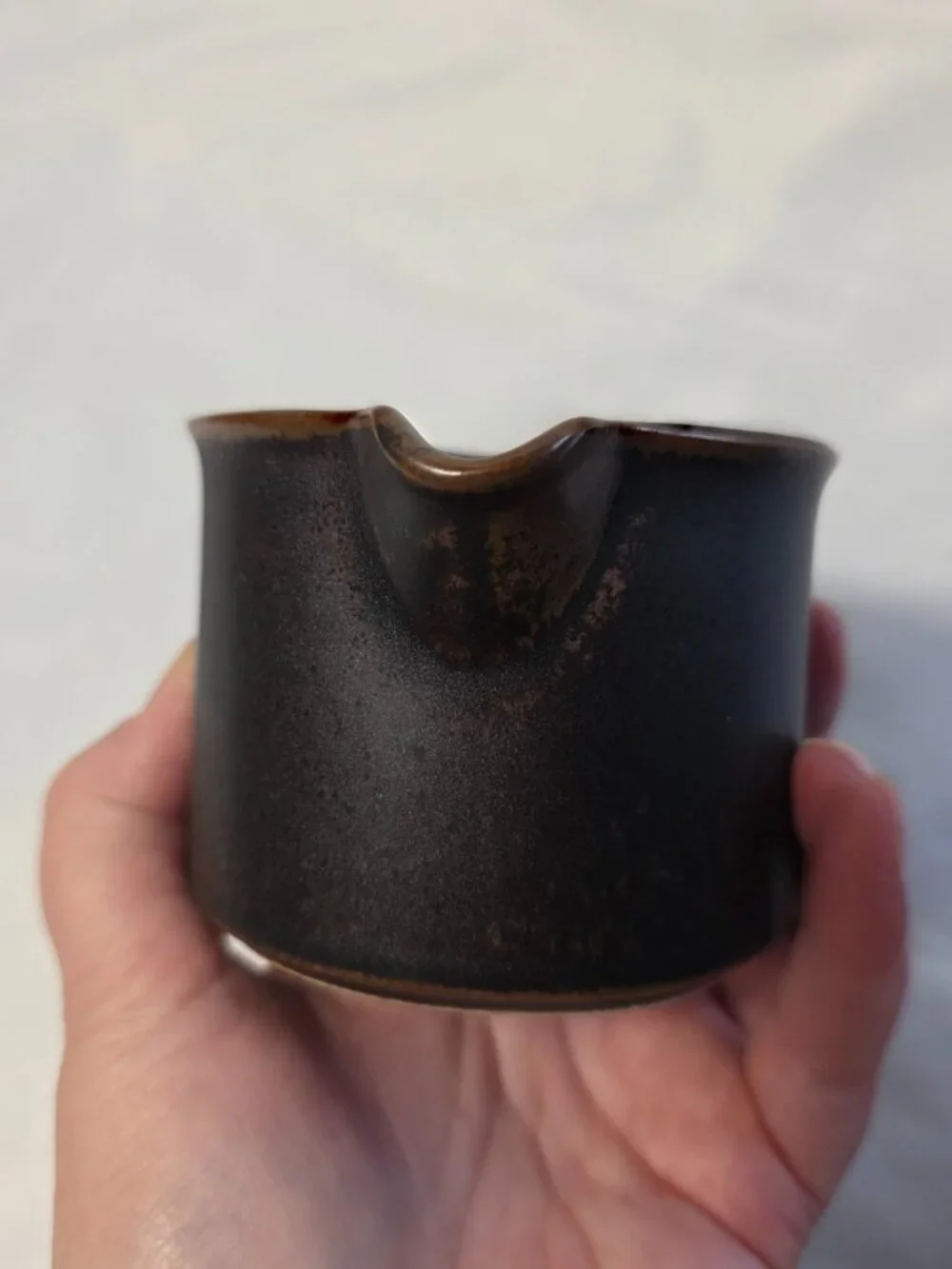 Arabia of Finland Rushka Creamer Light & Dark Brown Spotted NEW